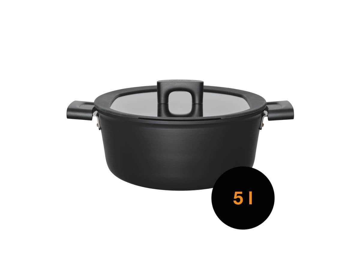 Кастрюля 5л/26 см c крышкой Hard Face FISKARS - изображение 1